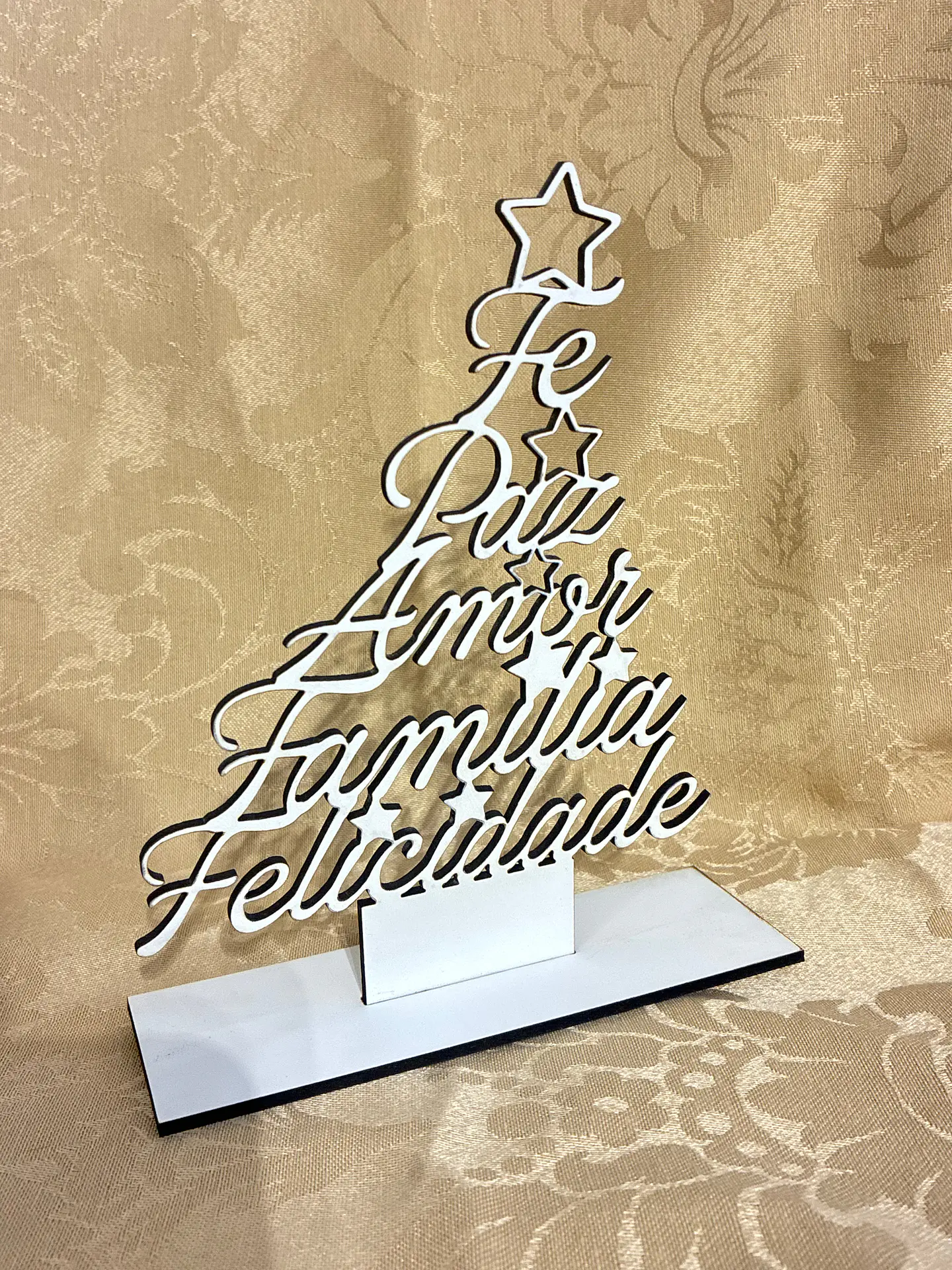 Árvore Decorativa “Fé, Paz, Amor, Família e Felicidade” 1