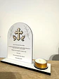 Placa Personalizada para Catequista com Cruz, Pombas e Vela - Thumbnail 2