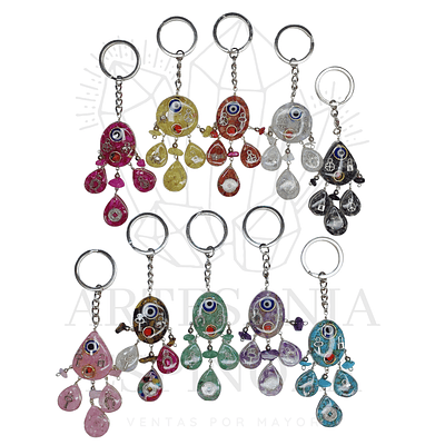 Llaveros de ojo turco con recina y piedras