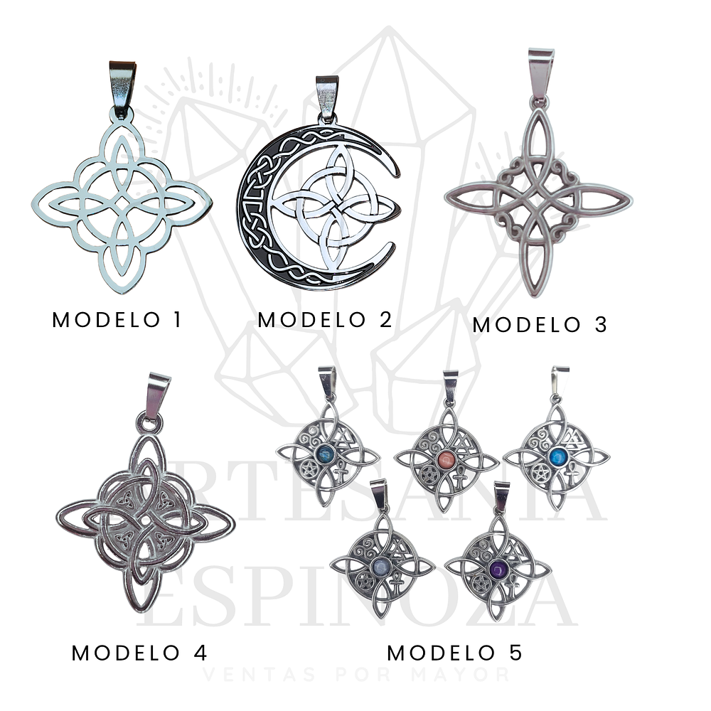 Colgantes Nudo de Bruja (set de 6 piezas)
