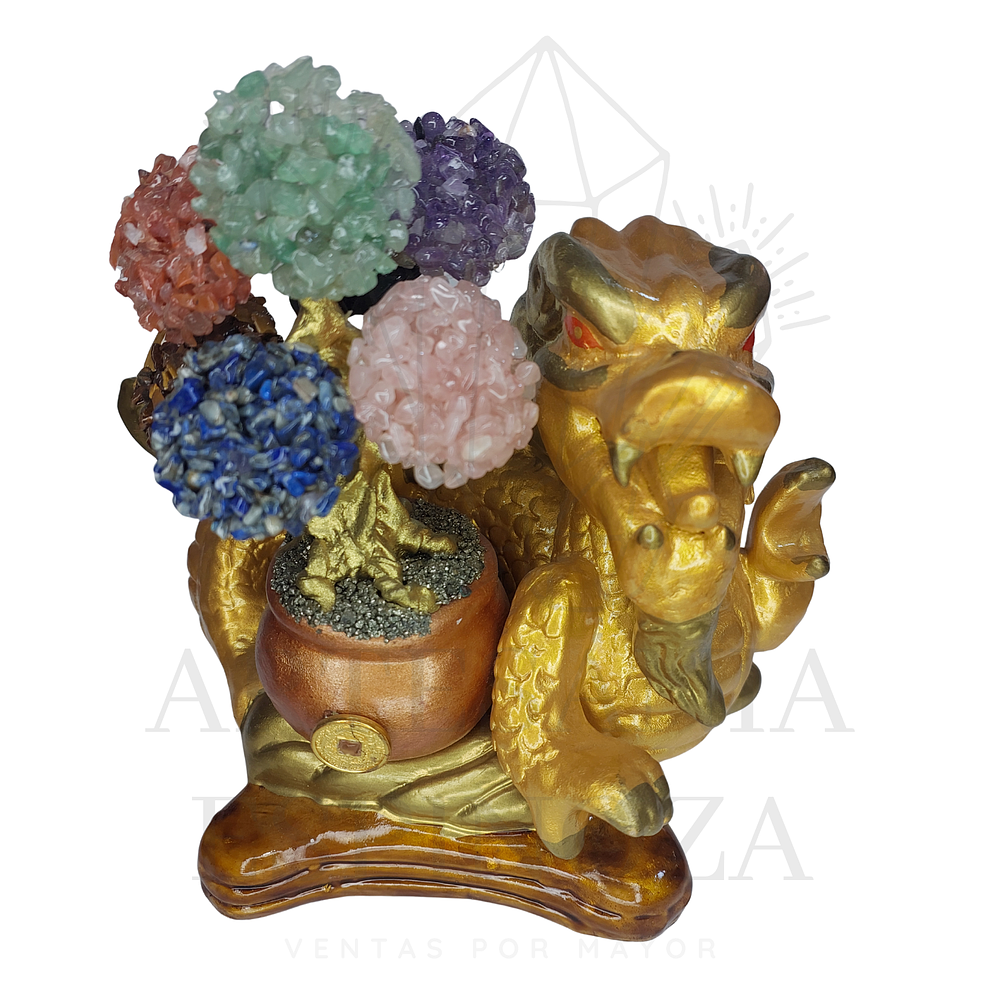 Dragón con árbol de cuarzos