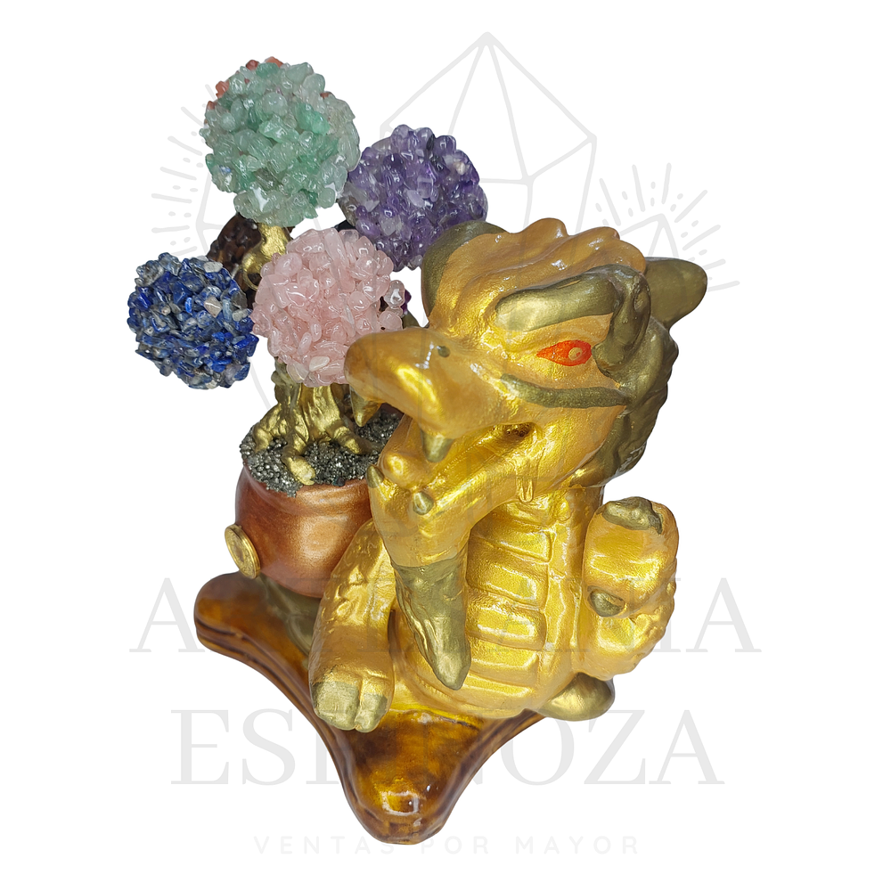 Dragón con árbol de cuarzos