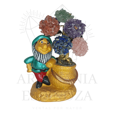Duende con árbol de cuarzos