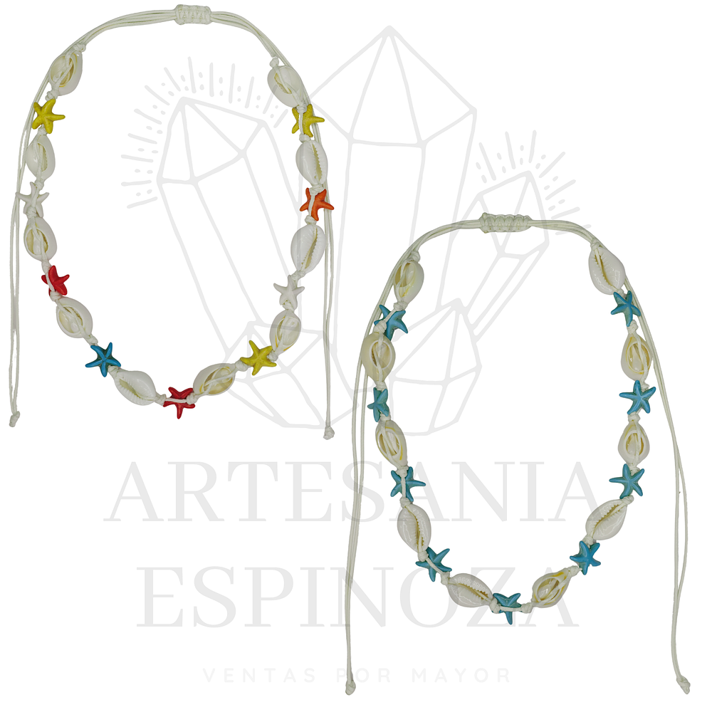 Collares de conchas con estrellas (docena)