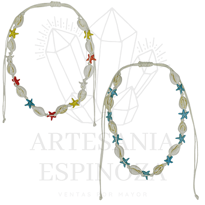 Collares de conchas con estrellas (docena)