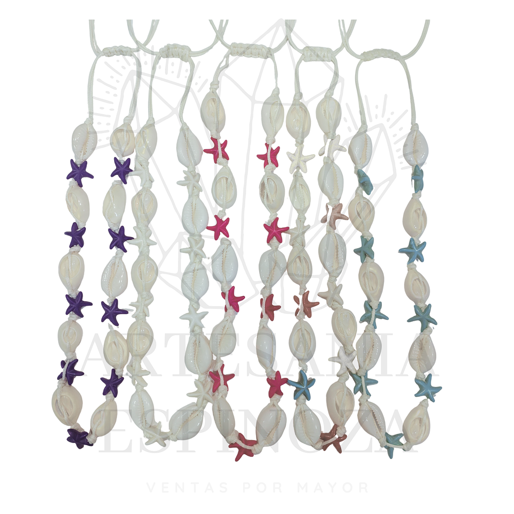 Collares de conchas con estrellas (docena)