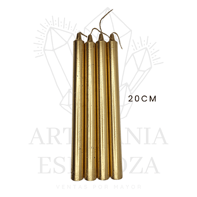 Velas Doradas y plateadas (set 4 unidades)