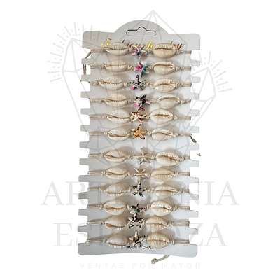 Pulsera/Tobillera conchas con estrella