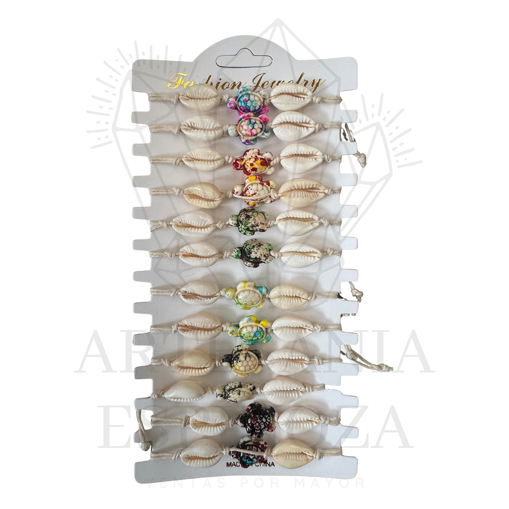 Pulsera/Tobillera conchas con tortuga