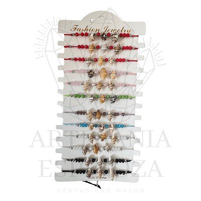 Pulsera/Tobillera de colores con conchita