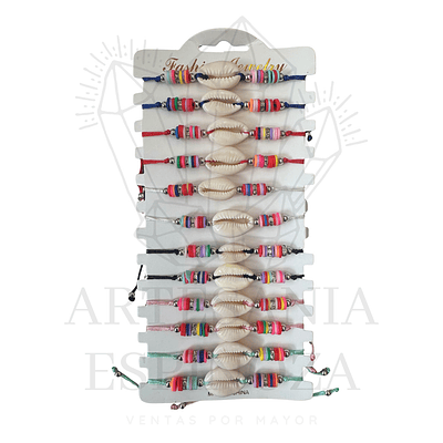 Pulsera/Tobillera de colores con concha
