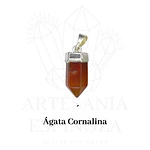 Colgante de piedra en punta baño en plata (mini)