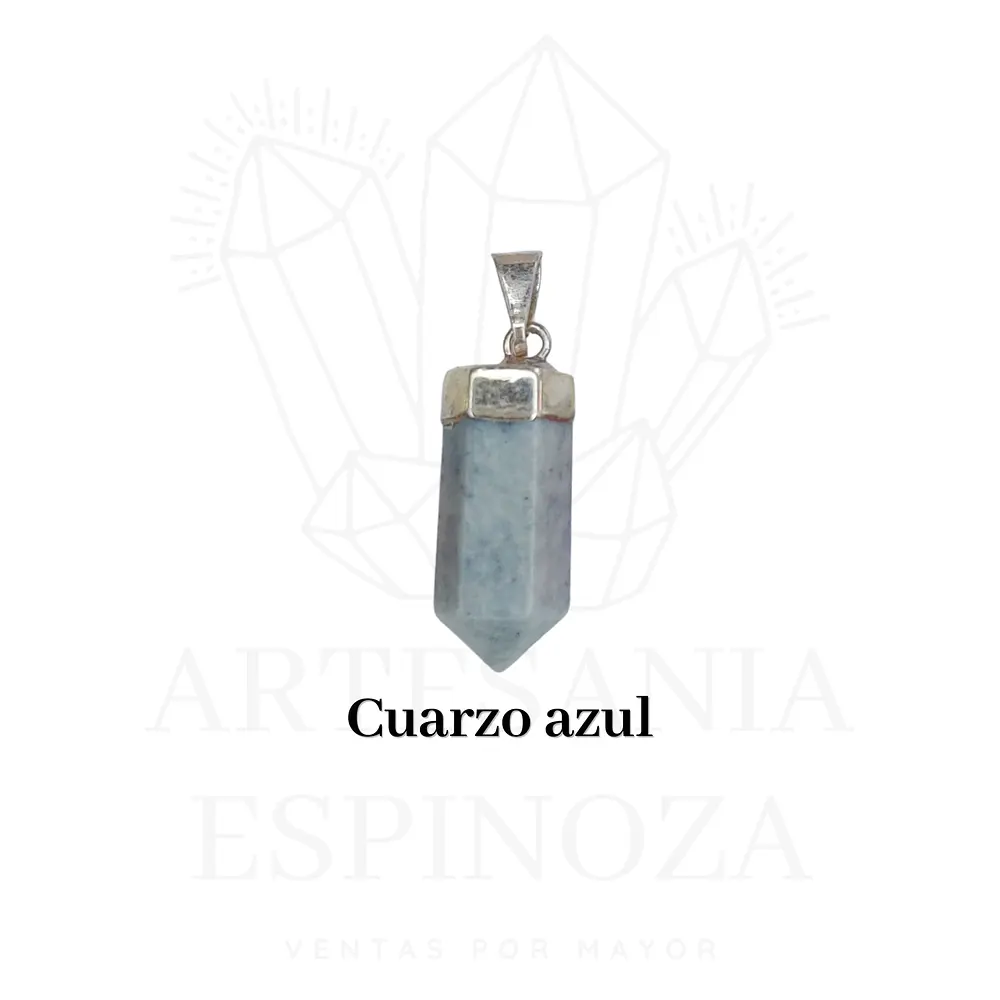 Colgante de piedra en punta baño en plata (mini)