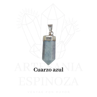 Colgante de piedra en punta baño en plata (mini) - cuarzo azul