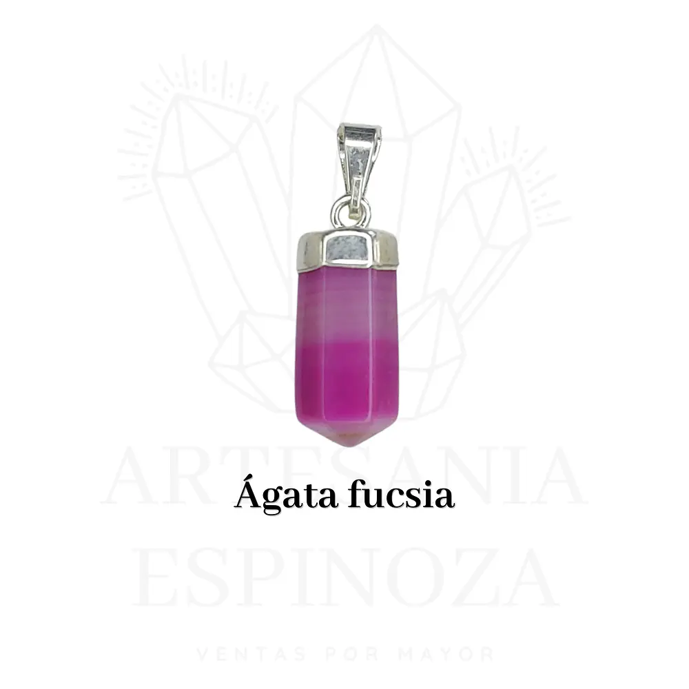 Colgante de piedra en punta baño en plata (mini)