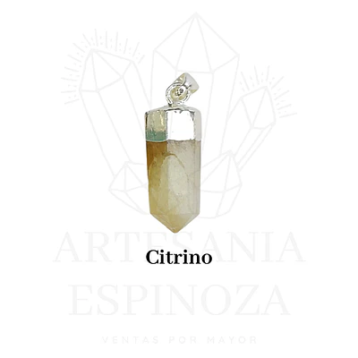 Colgante de piedra en punta baño en plata (mini) - citrino