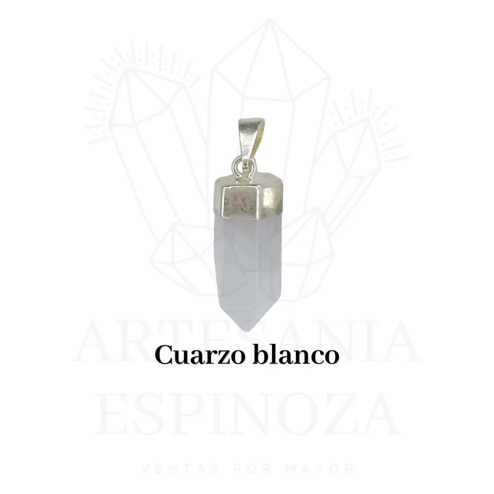 Colgante de piedra en punta baño en plata (mini)