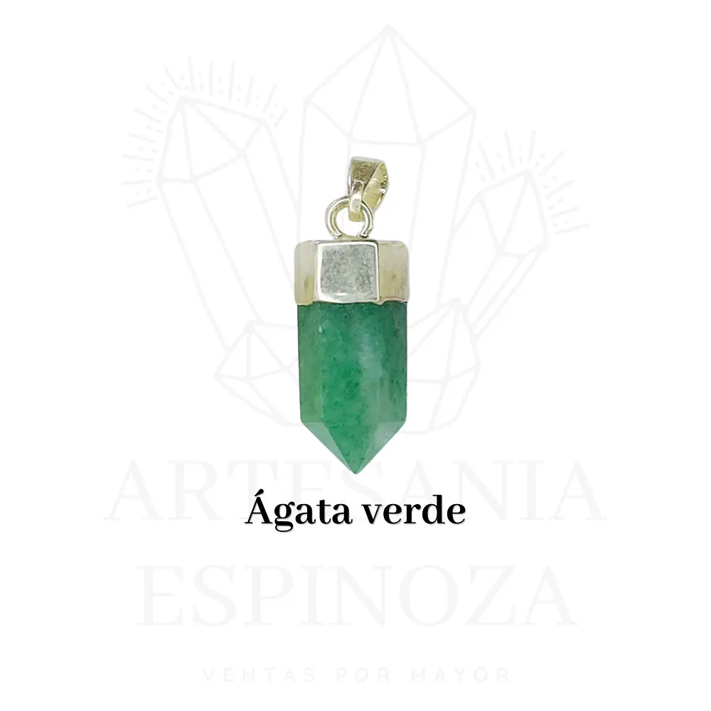 Colgante de piedra en punta baño en plata (mini)