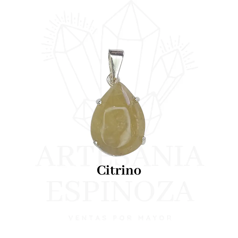 Colgante de piedra en gota baño en plata