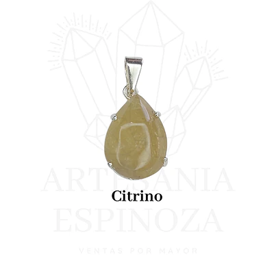 Colgante de piedra en gota baño en plata - citrino