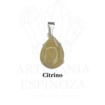 Colgante de piedra en gota baño en plata