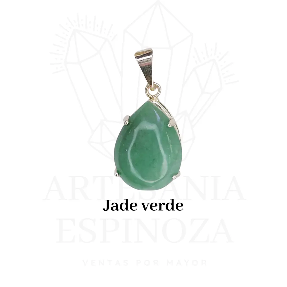 Colgante de piedra en gota baño en plata