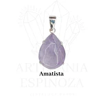 Colgante de piedra en gota baño en plata
