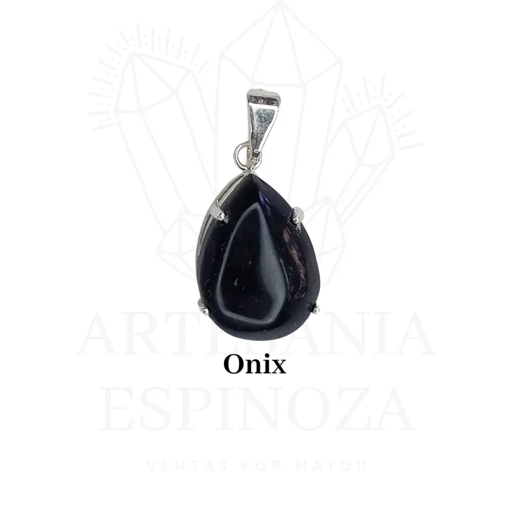 Colgante de piedra en gota baño en plata