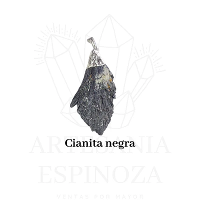 Colgante de piedra en bruto (tamaño L) - Cianita negra