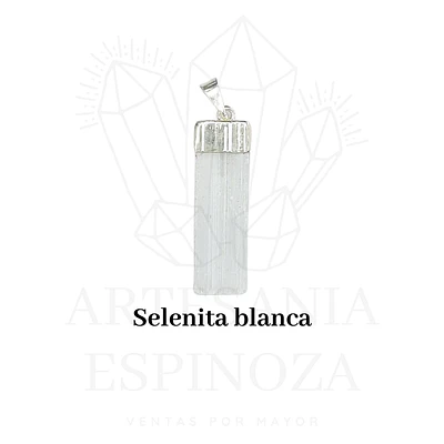 Colgante de piedra en bruto (tamaño L) - Selenita blanca