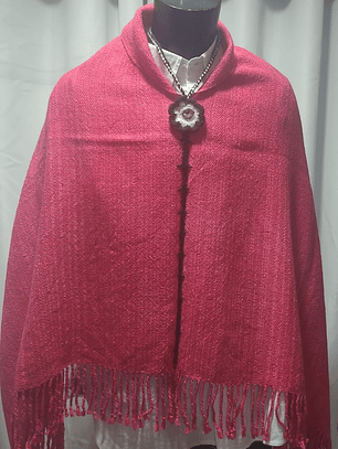 Poncho rosado teñido quimico