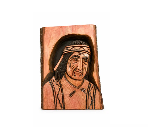 Tallado madera álamo - pareja mapuche - diseño único
