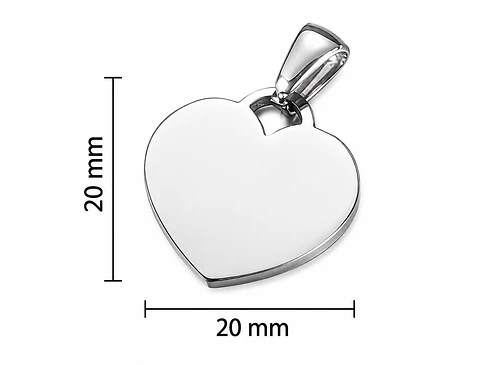 Medalla corazón  con Grabado personalizado - Acero inoxidable