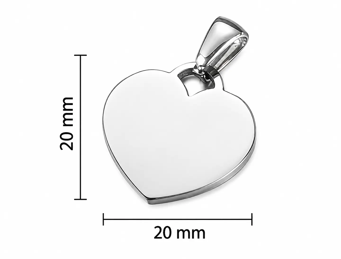 Medalla corazón  con Grabado personalizado - Acero inoxidable 2