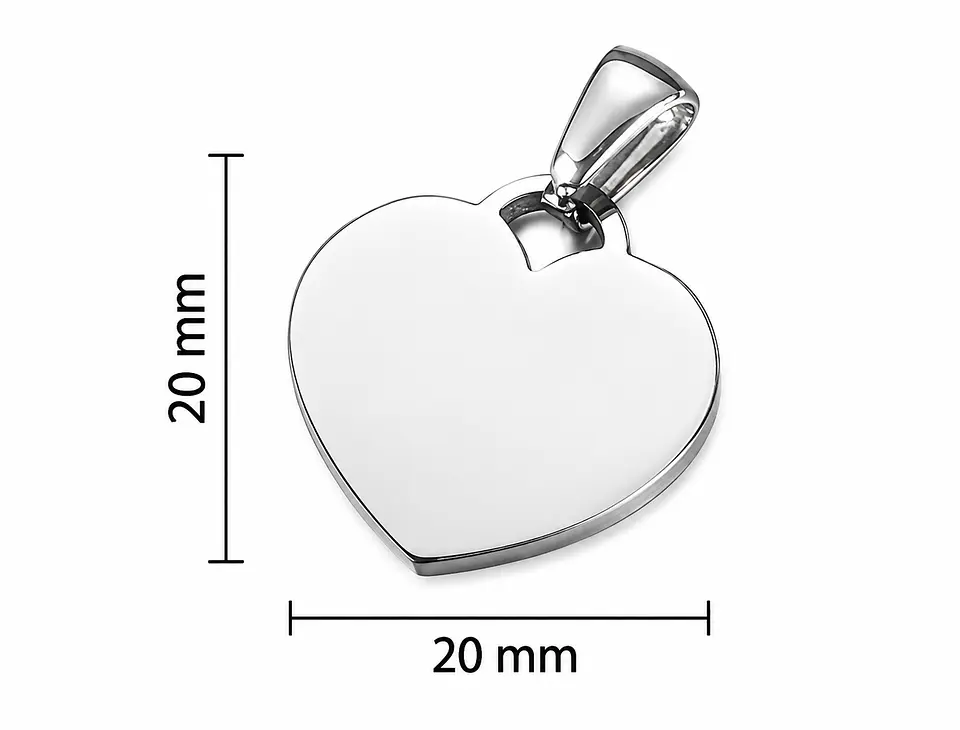 Medalla corazón  con Grabado personalizado - Acero inoxidable 2