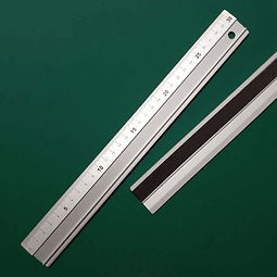 Regla 30cm de aluminio perfil de corte y antideslizante