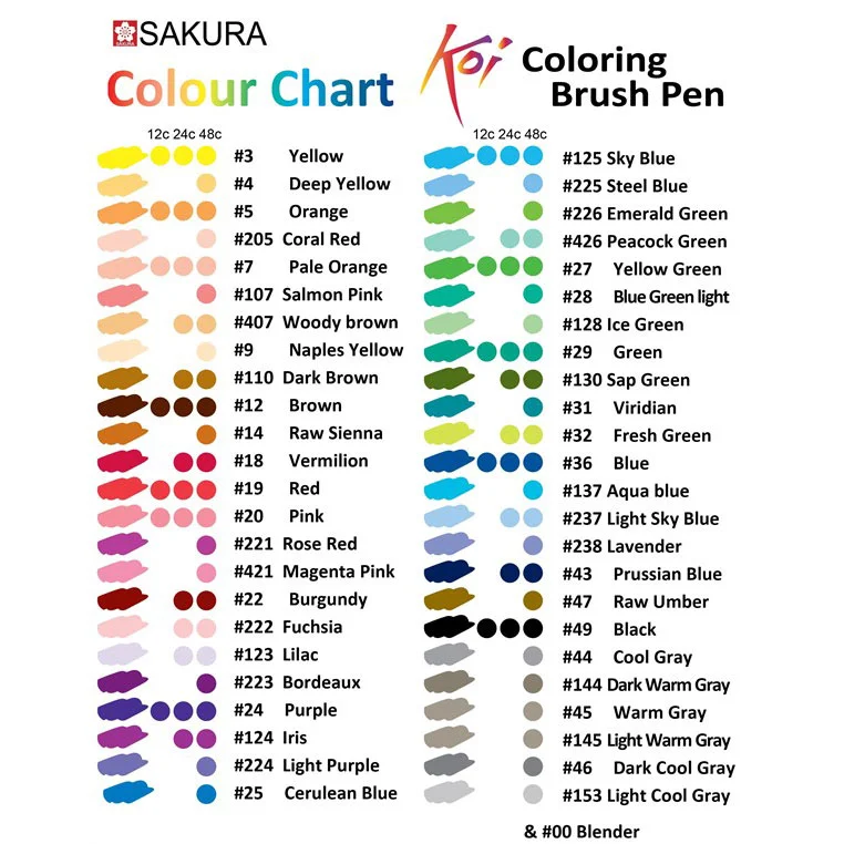 Set Marcadores Acuarelables punta pincel Koi Coloring Brush 12/24/48