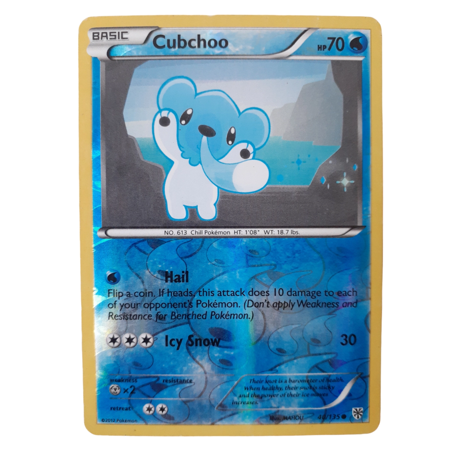 40/135 - Cubchoo -Reverse Holo