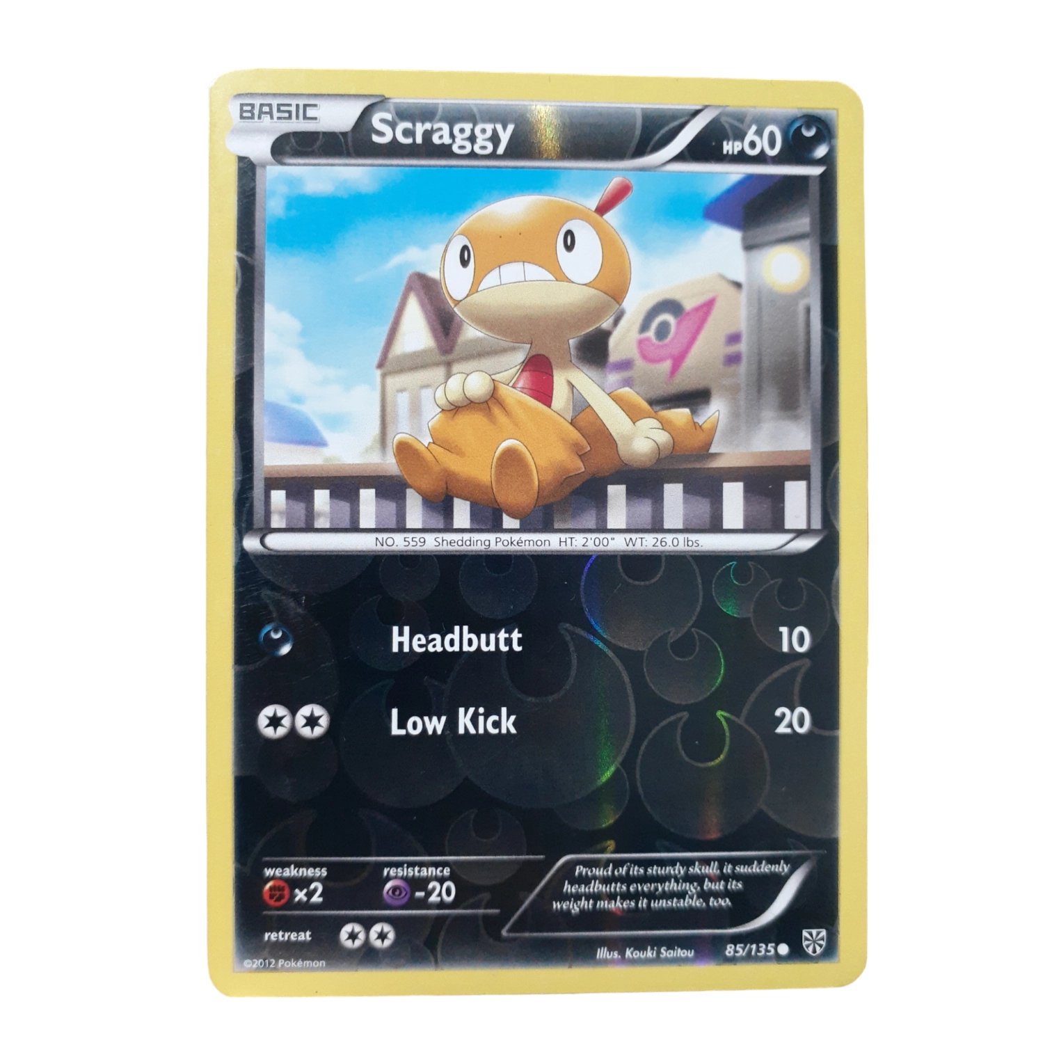 85/135 - Scraggy -Reverse Holo