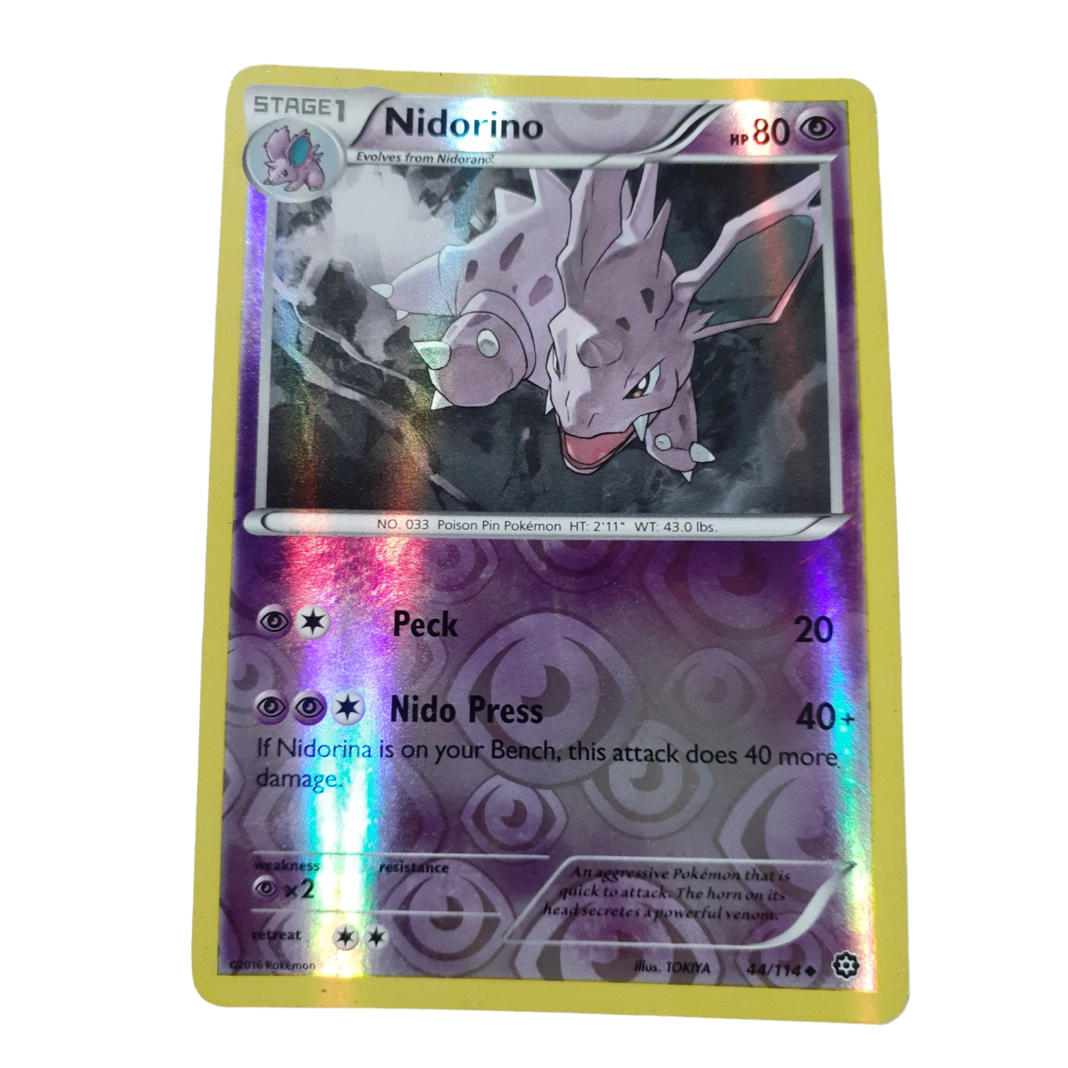 44/114 - Nidorino -Reverse Holo