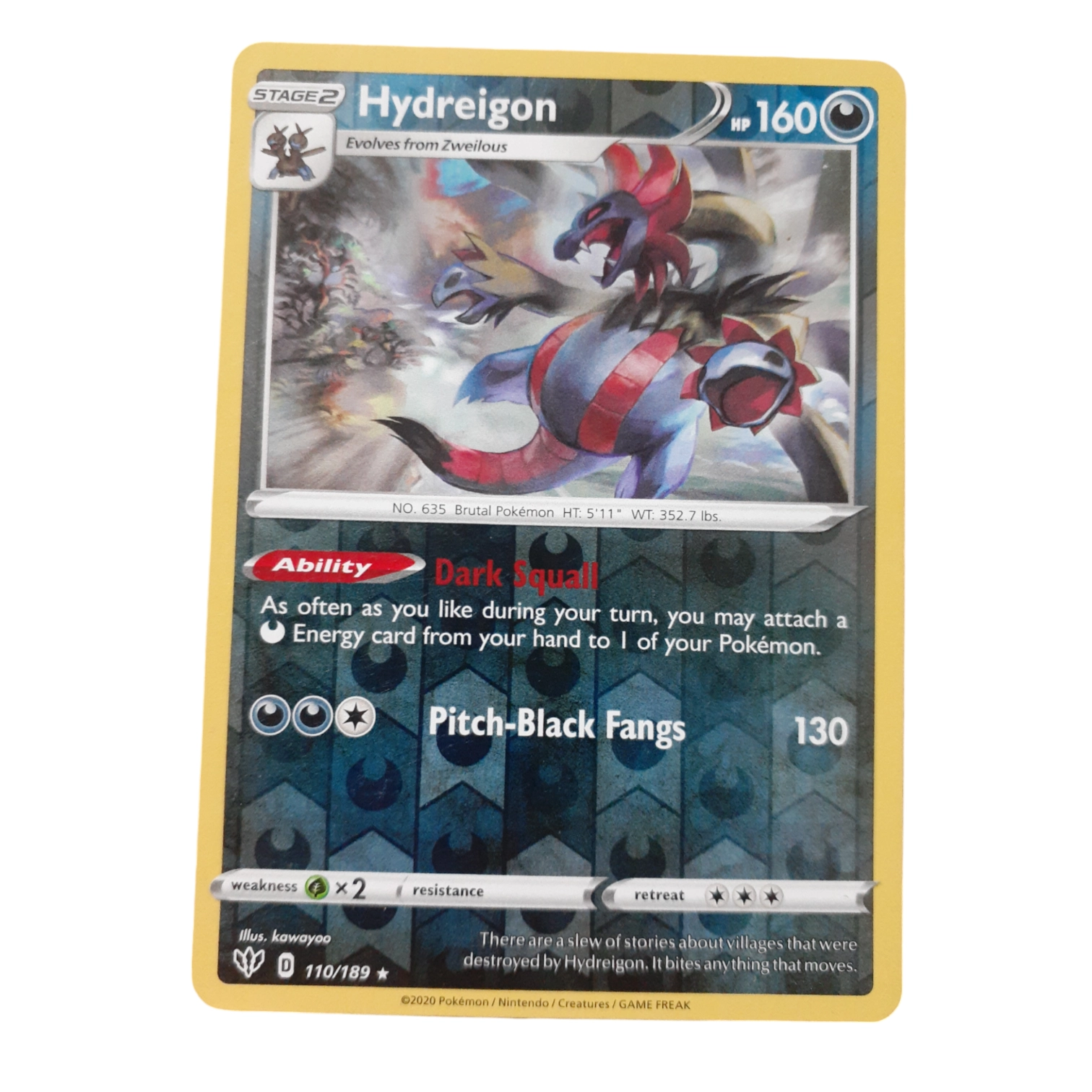 110/189 - Hydreigon -Reverse Holo