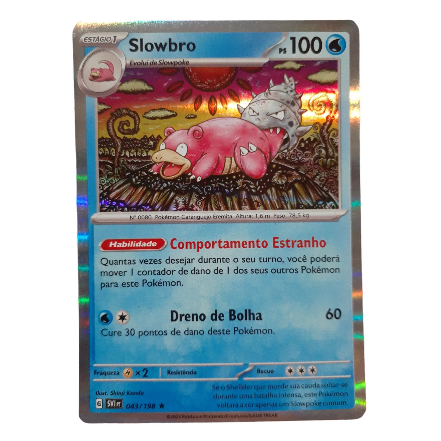 043/198 - Slowbro -Holo (portugués)