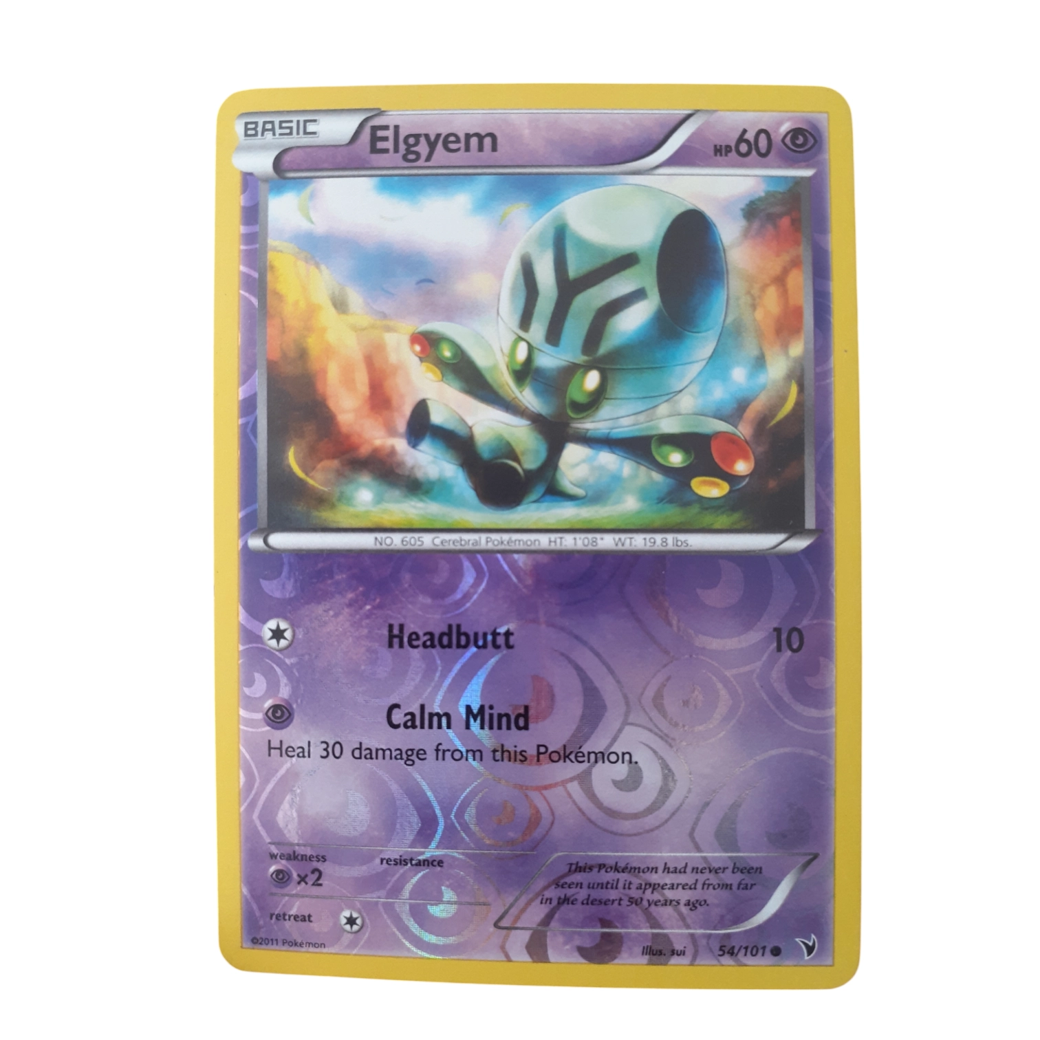 54/101 - Elgyem -Reverse Holo