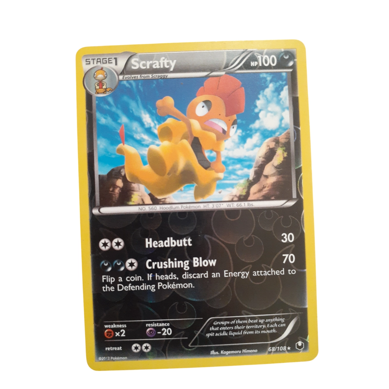 68/108 - Scrafty -Reverse Holo