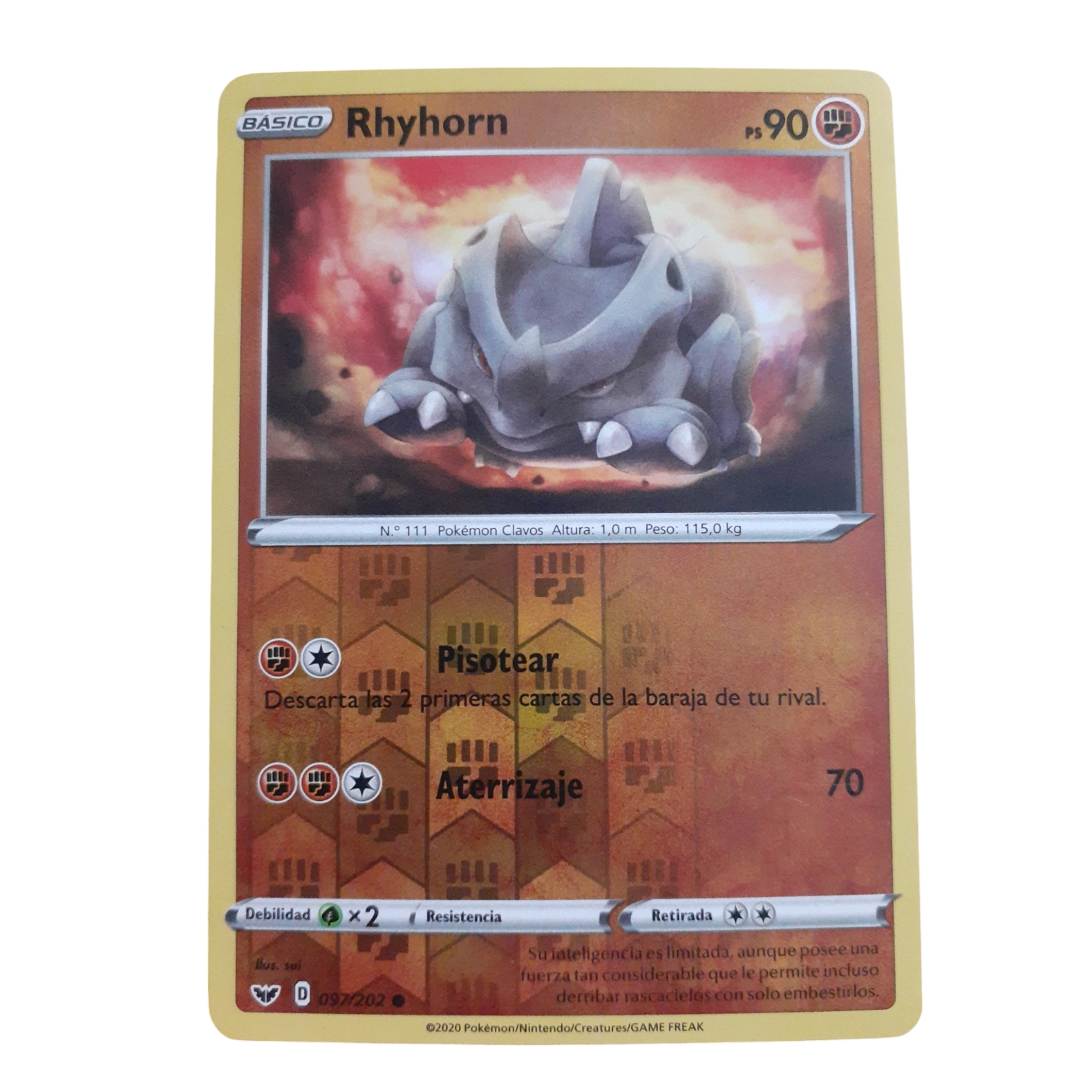 097/202 - Rhyhorn -Reverse Holo (español)