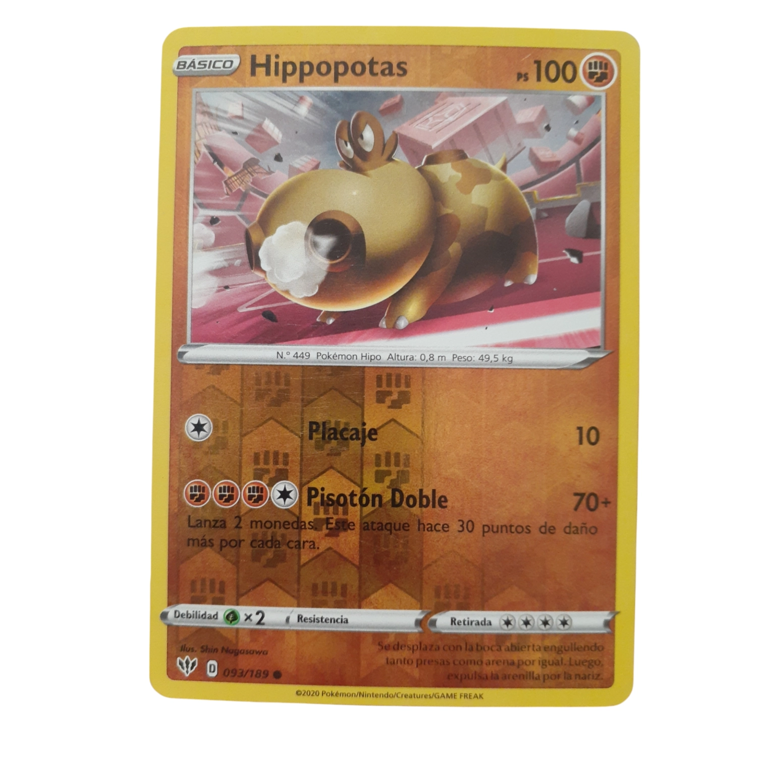 093/189 - Hippopotas -Reverse Holo (español)