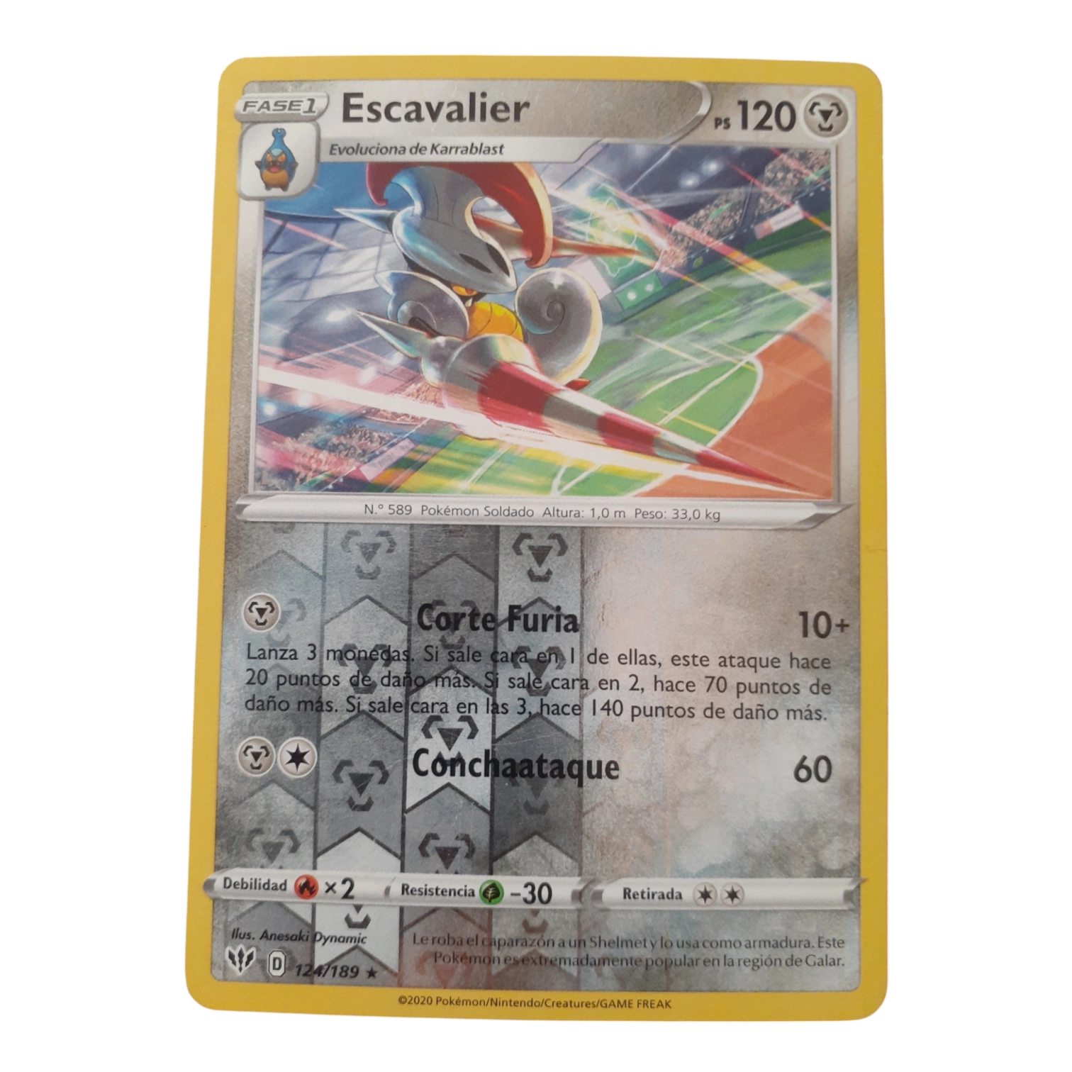 124/189 - Escavalier -Reverse Holo (español)