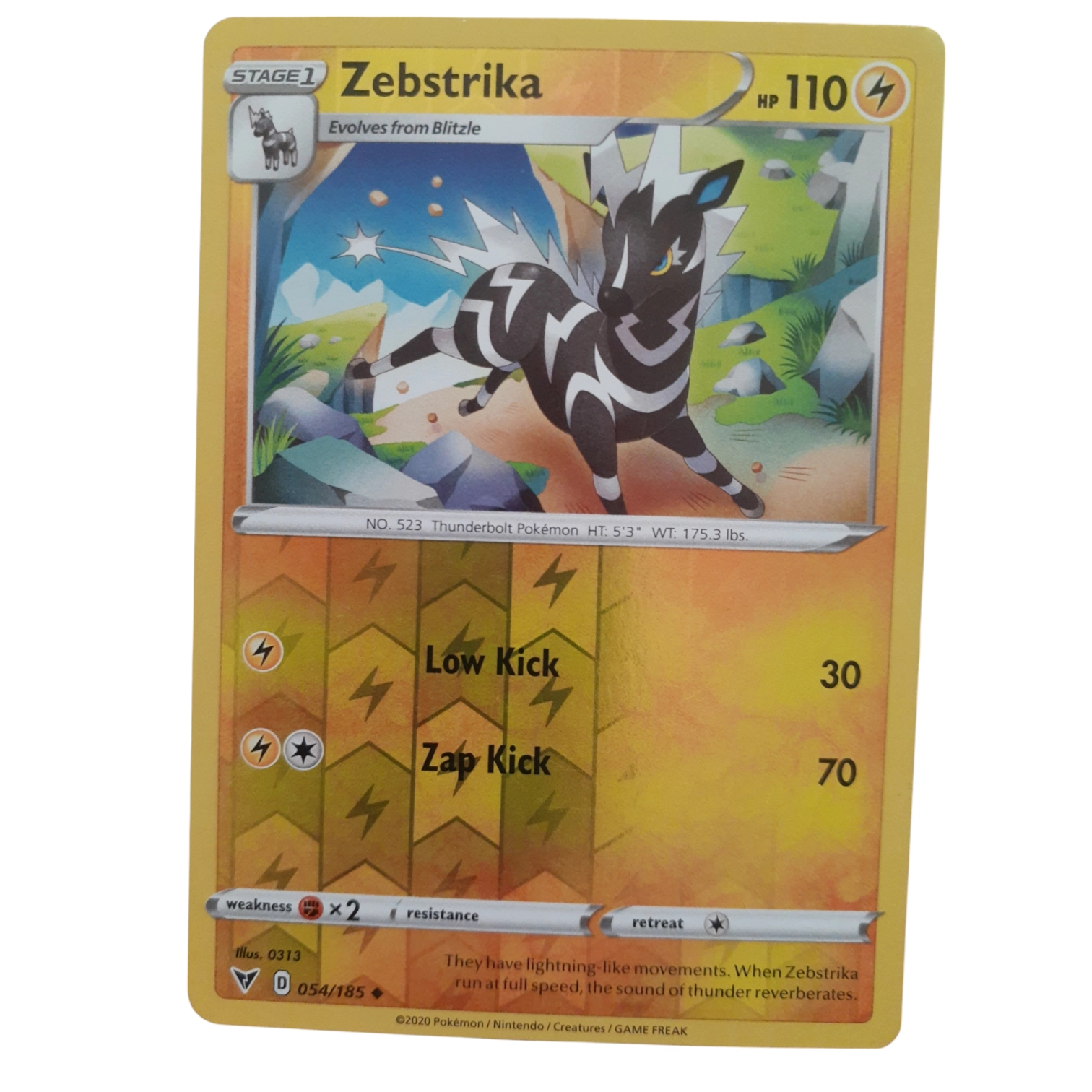 054/185 - Zebstrika -Reverse Holo