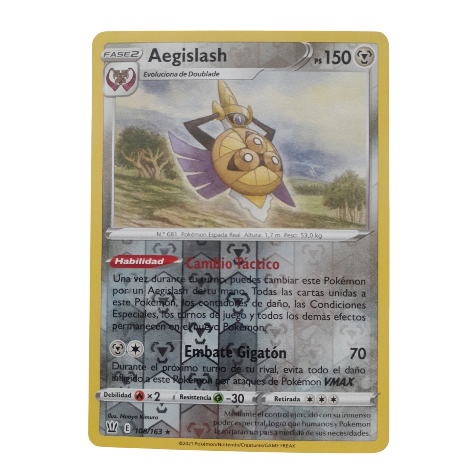 108/163 - Aegislash -Reverse Holo (español)