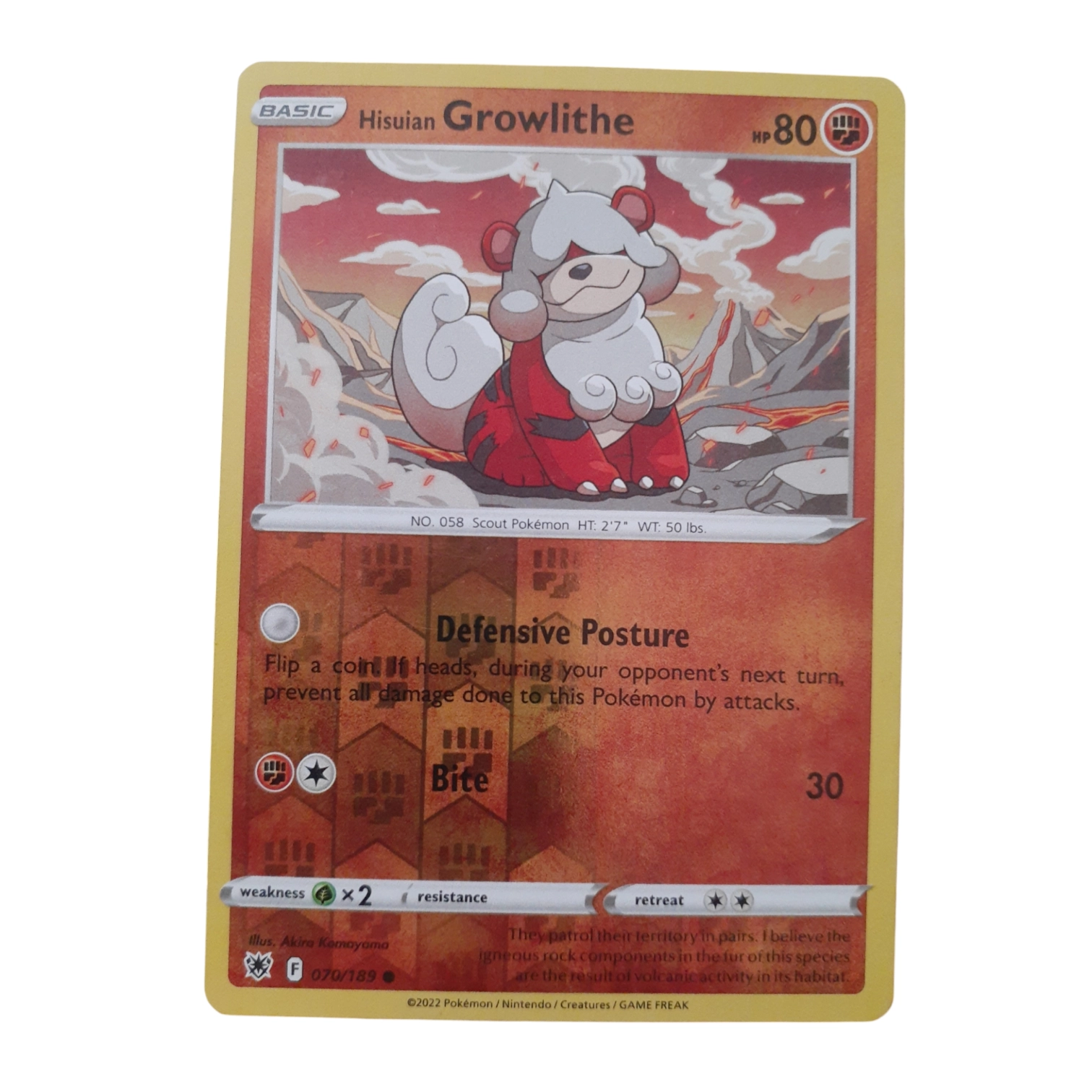 070/189 - Hisuian Growlithe -Reverse Holo